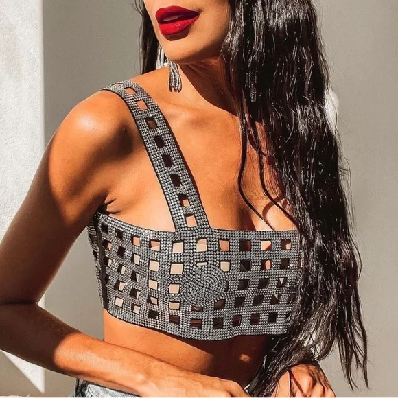 Rhinestone Crop Top ✨ - Picture 1 of 3